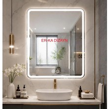 Vertica Kumlamalı Dikey Dokunmatik Buğu Çözücülü Dokunmatik Ledli Ayna Buğulanmayan Duş Aynası Buhar Tutmayan Banyo Aynası Buğu Önleyicili LED Aynalar