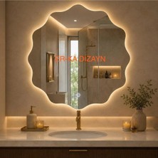 Luna Bloom Ay Çiçeği Ayna Dokunmatik Ledli Ayna Led'li Lavabo & Banyo Aynası Işıklı Ayna *dokunmatik Dimmer Özellikli*