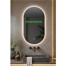 2 Tarafı Oval Dokunmatik Ayna Led'li Lavabo & Banyo Aynası (Dimmer Özellikli)