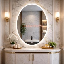 Elips Dokunmatik Ayna Led'li Lavabo & Banyo Aynası *dimmer ve 2 Renk LED Özellikli*