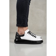 Zerenyus ZRC295 Yüksek Kalite Air Kalın Taban Erkek Sneaker Beyaz Siyah Siyah