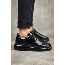 Zerenyus ZRC295 Yüksek Kalite Air Kalın Taban Erkek Sneaker Siyah Rugan