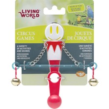Hagen Livingword Ece-Umay Living World Zilli Denge Çubuğu Kuş Oyuncağı Kırmızı  Beyaz