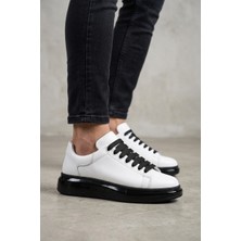 Zerenyus ZRC295 Yüksek Kalite Air Kalın Taban Erkek Sneaker Beyaz Siyah