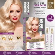 Trendhane Asse New Adventure 12.00 Extra Platin Saç Boyası – Kalıcı Krem Saç Boyası, Oksidan Krem ve 3’lü Bakım Içeren Saç Boyama Kiti