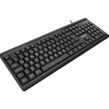 Everest KB-741Q  Siyah-Gri USB 2 Metre Bakır Kablolu USB Q Klavye