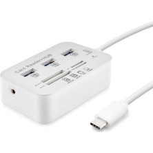Hace Bazaar Type-C 3.1 Combo Hub Kart Okuyucu 7 Port 5 Gbps Beyaz HDX7029