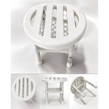 Carman Yuvarlak Banyo Taburesi 28X28 cm Kaymaz Beyaz