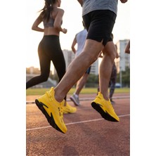 Liarca Aeroknit Zumba – Nefes Alabilen Çorap Ayakkabı Esnek Triko Dokulu Ultra Hafif Kadın Erkek Spor Ayakkabı Günlük Koşu ve Fosforlu Sarı Turuncu Yavru Ağzı Unisex Yürüyüş Ayakkabısı