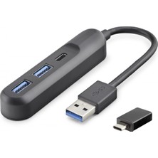 Hace Bazaar USB Type-C 3.2 Gen1 Hub 3 Port 5 Gbps Siyah U35G05