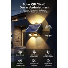 Saravita Solar Çift Yönlü LED Duvar Aydınlatması – Kablosuz Dış Mekân Lambası
