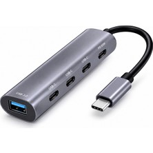 Hace Bazaar Type-C Hub Pd USB 3.0 Usb-C 5 Port 60W Gri HDX7895