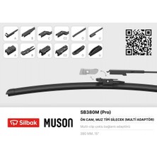 Silbak Novapazr Silecek Süpürgesi Muz Tipi 380MM A, B, C, D ve U Tip Kollara Uygun Silecek Süpürgesi