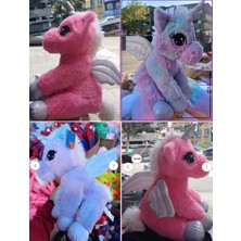 Oyuncak Sahili UNİCORN PELUŞ 40x35cm PEGASUS OYUNCAK A+ KALİTE HEDİYELİK KADİFE BOYNUZLU KANATLI AT MOR VEYA PEMBE