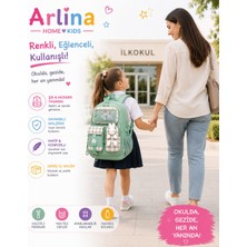 Arlina Home Kids Kore Model Tavşan Aksesuarlı Su Geçirmez Kız Çocuk Çantası Yeşil