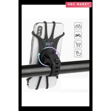 HBG Markt Universal Bisiklet Motosiklet Silikon 360 Derece Telefon Tutucu
