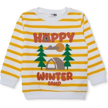 Hellobaby Erkek Bebek Sweatshirt Kamp Baskılı Bisiklet Yaka Uzun Kol