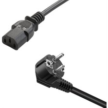 Temiz Pazar 1.5 Metre Pc Power Güç Kablosu 3X1MM IEC-60320 C13 (Di̇şi̇) - Schuko/ti̇p F (Erkek) Fi̇ş Uçlu