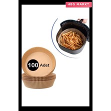 HBG Markt 100 Adet Air Fryer Pişirme Kağıdı Tek Kullanımlık Yuvarlak Tabak Model