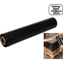 Hace Bazaar 6 Adet Brüt: 2000GR = Net Streç: 1500GR Siyah Koli - Palet Streç Film 17 Mikron 50CM (4887)