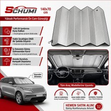Schumi Çift Tarafı Metalize Alüminyum Güneşlik 140 x 70 cm Araçlar İçin Katlanabilir ve Kullanışlı