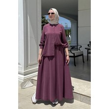Rabia Şamlı Lavin Etekli Takım Bordo