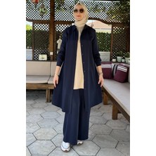 Rabia Şamlı Inci Pantolonlu Takım Lacivert