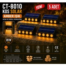 Cata CT-8010 Kos Solar 20W LED Aplik Amber Işık 5\'li Set Güneş Enerjili Yukarı Aşağı Aydınlatma