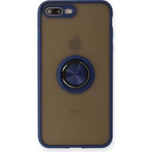 Aslanoğlu Store Newface Apple Iphone 7 Plus Kılıf Montreal Yüzüklü Silikon Kapak - Lacivert