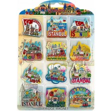 Hace Bazaar Istanbul Temalı Silikon Buzdolapı Süsü Magnet 12'li Set ALK5814