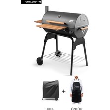 Cheffi Grillord-75 Kömürlü Barbekü Mangal (Önlük ve Kılıf Hediyeli )