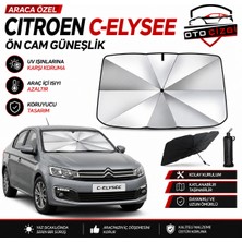 OtoÇizgi Citroen C-Elysee Şemsiye Tip Ön Cam Güneşliği Katlanabilir Uv Korumalı Araç Cam Güneşlik