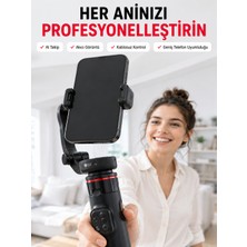 Kaufhier 360° Aı Akıllı Takipli Selfie Stick Gimbal Stabilizatör Bluetooth Kumandalı Uzayabilir Telefon Tripodu
