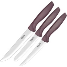 Pratik Ev Üçlü Mutfak Bıçak Seti Pembe 43239-26