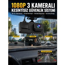 Kaufhier 3 Kameralı Araç Içi Dvr Kayıt Cihazı Ön Iç Arka Kamera Full Hd