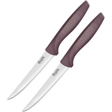 Pratik Ev Dişli Ikili Sebze Bıçak Seti Pembe 43217-26