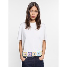 Parfois Kadın %100 Pamuk Kroşe T-Shirt