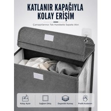 Toptan Bulurum Kapaklı Duvar Tipi Kirli Çamaşır Sepeti Yer Tasarrufu Sağlayan
