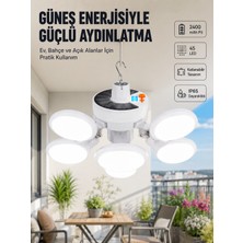 Kaufhier Güneş Enerjili Katlanabilir 5 Kanatlı Solar Bahçe Lambası