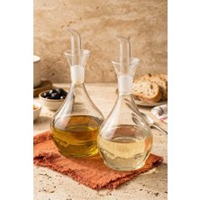 Atbyhome 2'li Borosilikat Cam Yağlık Sirkelik Seti 900 ml - Akıtmayan Cam Ibrikli Yağdanlık