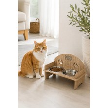 Pikas Pati Mama Kabı 2 Kaseli Kedi Köpek Suluk Mamalık ve Paspas Seti Oval