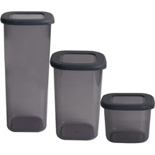 Aslanoğlu Store 550 ml 3 Adet Plastik 3 Boy Erzak Saklama Kabı