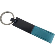 Aslanoğlu Store 11 x 2 cm Metal Başlıklı Deri Anahtarlık Mavi