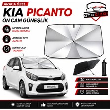 OtoÇizgi Kia Picanto Şemsiye Tip Ön Cam Güneşliği Katlanabilir Uv Korumalı Araç Cam Güneşlik