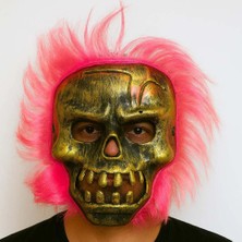 Aslanoğlu Store Maske Wild Skull Bakır Kafatası Pembe Saçlı Iskelet