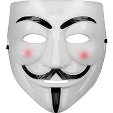 Aslanoğlu Store Maske Beyaz Renk Pembe Yanaklı Ithal V For Vendetta Si