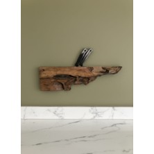 Rusticwood El Yapımı, Doğal Ahşap, Ceviz Ağacı, Rustic Bıçak Standı-Mutfak Organizeri