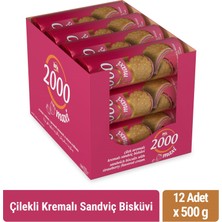 Bifa 2000 Çilekli Kremalı Sandviç Bisküvi 500GR x 12 Adet