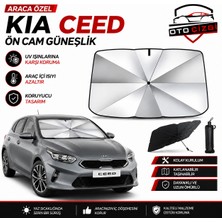 OtoÇizgi Kia Ceed Şemsiye Tip Ön Cam Güneşliği Katlanabilir Uv Korumalı Araç Cam Güneşlik