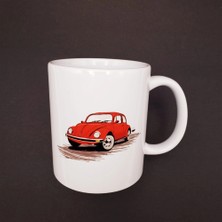 Aslanoğlu Store 8 x 10 cm Seramik Kırmızı Vosvos Baskılı Kupa